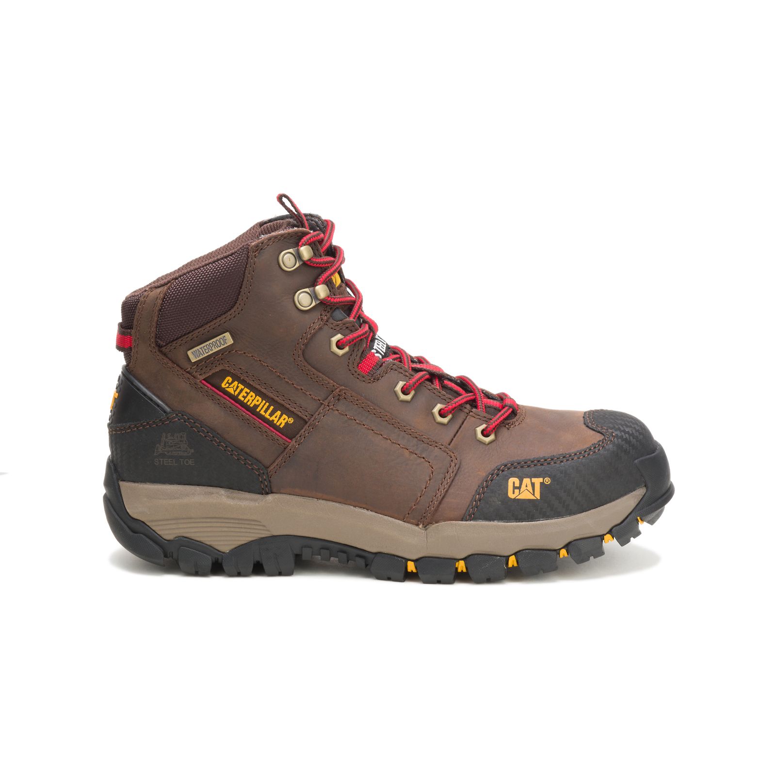 Caterpillar Boots Online - Caterpillar Navigator Mid Waterproof Steel Toe Mens Steel Toe Boots Brown (621905-AME)